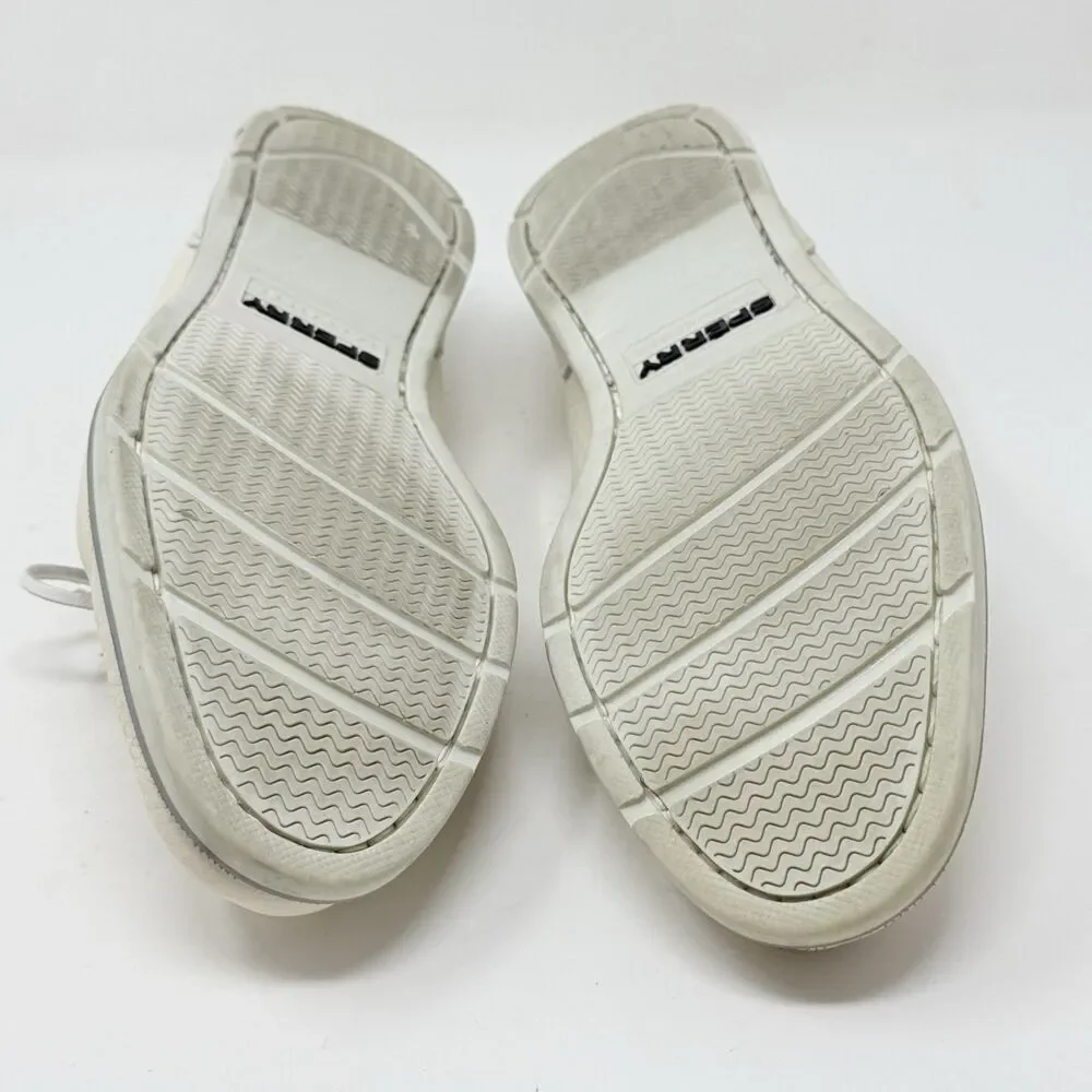 Sperry Top Sider Boat Shoes Mens 11 M Ivory White Leather 2 Eye Casual Moccasin